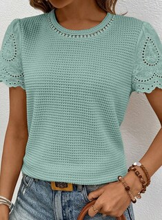Foto 3 | Foto 3 | Camiseta Shewin Para Mujer Con Estampado De Gofres Bordado Verde 2025 Talla L - Venta Internacional.