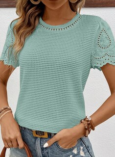 Foto 5 | Foto 5 | Camiseta Shewin Para Mujer Con Estampado De Gofres Bordado Verde 2025 Talla L - Venta Internacional.