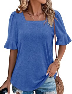 Foto 2 | Foto 2 | Vestido Holgado De Verano Roselinlin Para Mujer  Estilo Túnica  Azul - Venta Internacional.