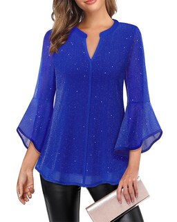 Foto 1 | Foto 1 | Blusa Valolia Dressy Para Mujer De Encaje De Noche De Manga Larga - Venta Internacional.