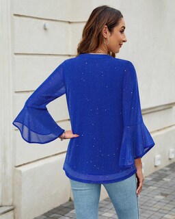 Foto 3 | Foto 3 | Blusa Valolia Dressy Para Mujer De Encaje De Noche De Manga Larga - Venta Internacional.