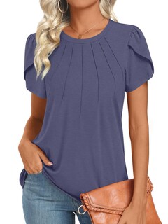 Foto 1 | Foto 1 | Camiseta Tipo Túnica Addtoo Para Mujer Verano 2025 Color Morado Y Gris Manga Corta - Venta Internacional.