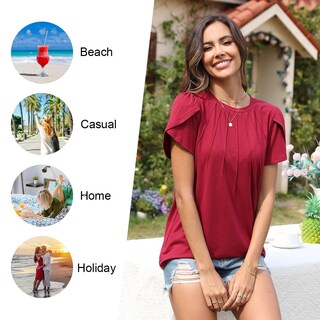 Foto 4 | Foto 4 | Camiseta Túnica Addtoo Summer 2025 Casual De Manga Corta Para Mujer - Venta Internacional.