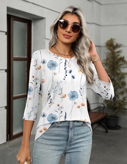 Foto 4 | Foto 4 | Camisetas De Trabajo Tipo Túnica Zeagoo Summer Para Mujer Manga 3/4 - Venta Internacional.