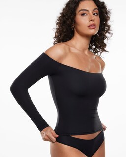 Foto 2 | Foto 2 | Top Inlyric De Manga Larga Con Hombros Descubiertos E Increíblemente Suave Para Mujer - Venta Internacional.