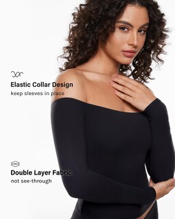 Foto 3 | Foto 3 | Top Inlyric De Manga Larga Con Hombros Descubiertos E Increíblemente Suave Para Mujer - Venta Internacional.