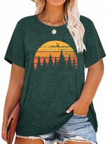 Camiseta Mk Shop Limited Para Mujer Talla Grande Sunset Palm Tree - Venta Internacional.