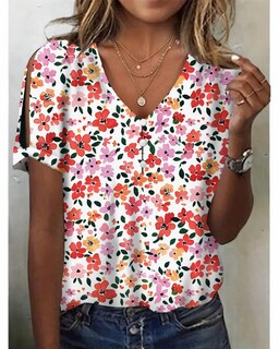 Foto 2 | Foto 2 | Top Tipo Túnica Hotyd De Algodón Bohemio Con Estampado Floral Y Cuello En V Para Mujer - Venta Internacional.