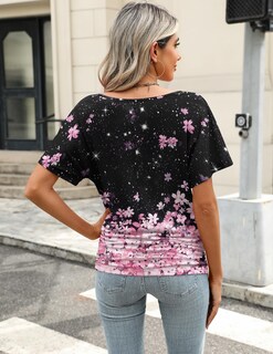 Foto 4 | Foto 4 | Camisa Zeagoo De Algodón Para Mujer Verano Holgada Cuello En V Floral - Venta Internacional.