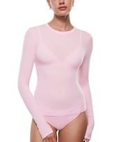 Camiseta Inlyric Para Mujer De Manga Larga Con Cuello Redondo  Color Rosa Dulce - Venta Internacional.