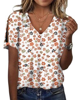 Foto 1 | Foto 1 | Blusa Hotyd Para Mujer  Manga Corta  Algodón  Estampado Floral  Estilo Bohemio - Venta Internacional.