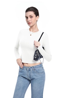Foto 3 | Foto 3 | Camisa Abonlen De Manga Larga Con Cuello Redondo Para Mujer (blanco Crema S) - Venta Internacional.