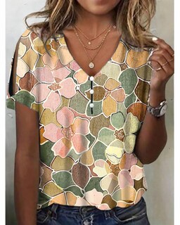 Foto 2 | Foto 2 | Tops Hotyd De Algodón Bohemio Con Cuello En V Y Estampado Floral Para Mujer 3xl - Venta Internacional.
