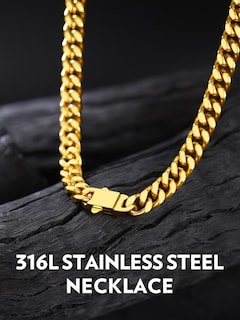 Foto 2 | Foto 2 | Collar Bandmax Miami Cuban Link De 7 Mm 24 Cm Chapado En Oro De 14 Quilates - Venta Internacional.