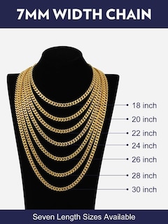 Foto 7 | Foto 7 | Collar Bandmax Miami Cuban Link De 7 Mm 24 Cm Chapado En Oro De 14 Quilates - Venta Internacional.