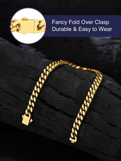 Foto 3 | Foto 3 | Brazalete Bandmax Cuban Gold Con Cadena De Eslabones De 5 Mm Para Hombre - Venta Internacional.