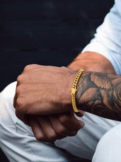 Foto 5 | Foto 5 | Brazalete Bandmax Cuban Gold Con Cadena De Eslabones De 5 Mm Para Hombre - Venta Internacional.