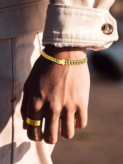 Foto 6 | Foto 6 | Brazalete Bandmax Cuban Gold Con Cadena De Eslabones De 5 Mm Para Hombre - Venta Internacional.