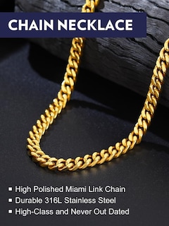 Foto 6 | Foto 6 | Collar Bandmax Cuban Chain De Acero Inoxidable Chapado En Oro De 14 Quilates - Venta Internacional.