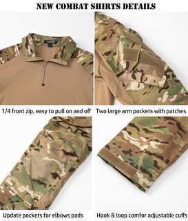 Foto 6 | Foto 6 | Camisa Táctica De Combate Carwornic De Manga Larga Con Cremallera 1/4 Para Hombre - Venta Internacional.