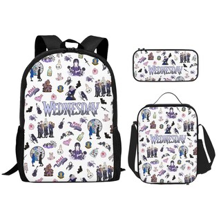 Foto 1 | Foto 1 | Set De Mochila Havern Movie Casual Con Estampado 3d Y Bolsa De Almuerzo Color Blanco - Venta Internacional.