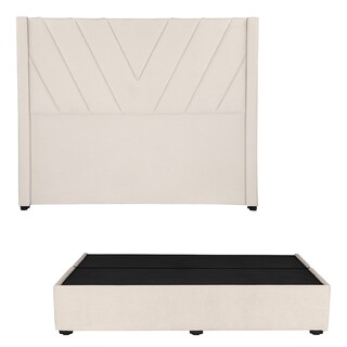 Foto 1 | Foto 1 | Cabecera Dicasa Aurora Crema King Size + Base Cama Dicasa