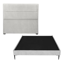 Cabecera Dicasa Ibiza Gris Individual + Base Cama Slim Dicasa