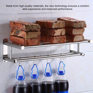 Foto 3 | Foto 3 | Soporte Para Toallas De Acero Inoxidable Montado En La Pared Con Estante - Venta Internacional.