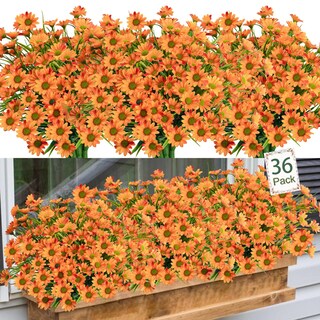 Foto 1 | Foto 1 | Flores Artificiales Unlemoni Daisy Mums 36 Paquetes Color Naranja - Venta Internacional.