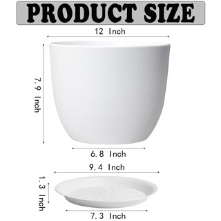 Foto 3 | Foto 3 | Set De 2 Macetas Sun-e De Plástico Para Exteriores E Interiores 30 Cm Color Blanco - Venta Internacional.