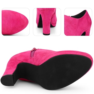 Foto 3 | Foto 3 | Botines Perphy Con Punta Redonda Y Plataforma Tacón Ancho Rosa 5.5 - Venta Internacional.