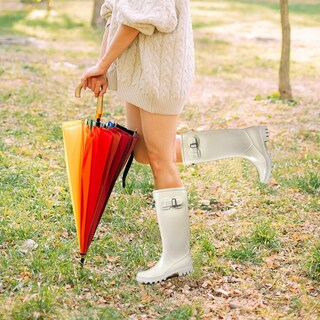 Foto 2 | Foto 2 | Botas De Lluvia Dksuko Impermeables Wellington Para Mujer Color Blanco Brillante - Venta Internacional.