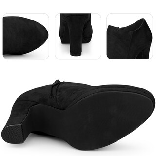 Foto 4 | Foto 4 | Botines Perphy Con Punta Redonda Y Plataforma Tacón Ancho Negros - Venta Internacional.