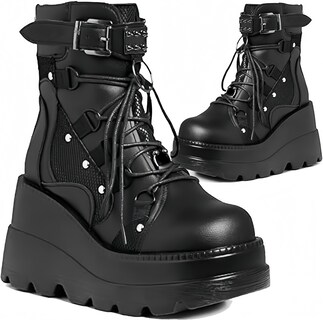 Foto 1 | Foto 1 | Botas Con Plataforma Macvise Para Mujer Góticas Con Tacón Alto Y Grueso 9 Cm - Venta Internacional.