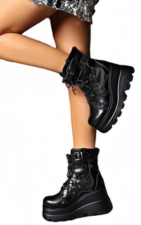 Foto 5 | Foto 5 | Botas Con Plataforma Macvise Para Mujer Góticas Con Tacón Alto Y Grueso 9 Cm - Venta Internacional.