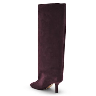 Foto 4 | Foto 4 | Botas Hasta La Rodilla Yishaweiqi De Gamuza Roja Vino Para Mujer Stiletto - Venta Internacional.