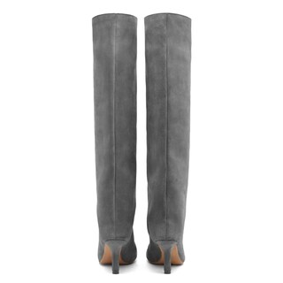 Foto 4 | Foto 4 | Botas Hasta La Rodilla Yishaweiqi De Gamuza Gris Con Tacón De Aguja Para Mujer - Venta Internacional.