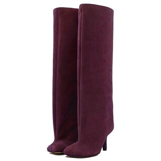 Foto 1 | Foto 1 | Botas Hasta La Rodilla Voztolls Para Mujer Gamuza Tacón De Aguja Color Burdeos - Venta Internacional.