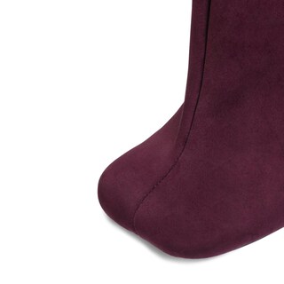 Foto 5 | Foto 5 | Botas Hasta La Rodilla Voztolls Para Mujer Gamuza Tacón De Aguja Color Burdeos - Venta Internacional.