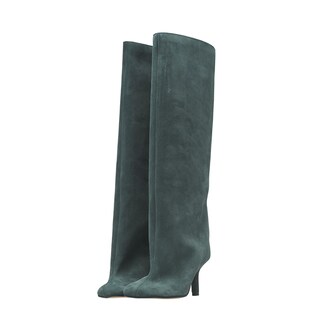 Foto 1 | Foto 1 | Botas Altas Hasta La Rodilla Vertundy Para Mujer Con Tacones De Aguja De Gamuza Verde - Venta Internacional.