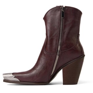 Foto 3 | Foto 3 | Botines Hoantiai Para Mujer Estilo Western Con Punta De Metal Grabada - Venta Internacional.