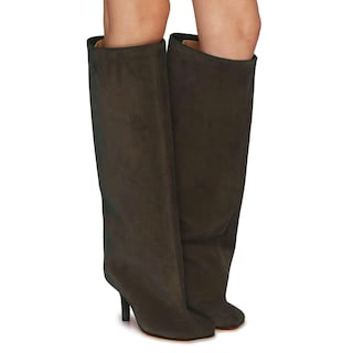 Foto 2 | Foto 2 | Botas Hasta La Rodilla Yishaweiqi De Gamuza Marrón Con Tacón De Aguja Para Mujer - Venta Internacional.