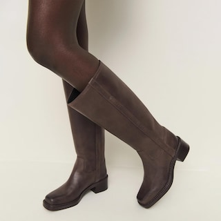 Foto 2 | Foto 2 | Botas Hasta La Rodilla Voleece Con Tacón Grueso Y Punta Cuadrada Para Mujer - Venta Internacional.