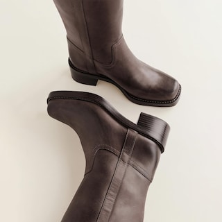 Foto 5 | Foto 5 | Botas Hasta La Rodilla Voleece Con Tacón Grueso Y Punta Cuadrada Para Mujer - Venta Internacional.