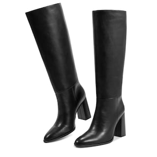 Foto 2 | Foto 2 | Botas Wetkiss Negras Con Tacón Alto 9 5 Cm De Ancho Pantorrilla Para Mujer - Venta Internacional.