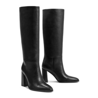 Foto 7 | Foto 7 | Botas Wetkiss Negras Con Tacón Alto 9 5 Cm De Ancho Pantorrilla Para Mujer - Venta Internacional.