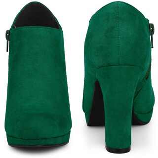 Foto 2 | Foto 2 | Botines Perphy Con Punta Redonda Y Plataforma Tacón Ancho Color Verde - Venta Internacional.