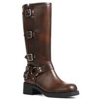 Botas Aminugal Hasta La Rodilla Para Mujer  Color Marrón  Punta Cuadrada  Pantorrilla Ancha - Venta Internacional.