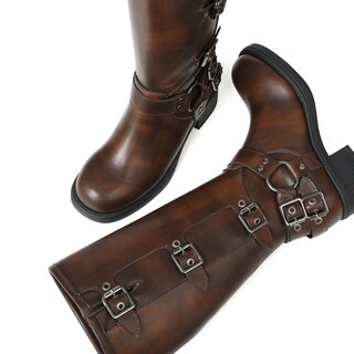 Foto 3 | Foto 3 | Botas Aminugal Hasta La Rodilla Para Mujer  Color Marrón  Punta Cuadrada  Pantorrilla Ancha - Venta Internacional.