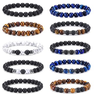 Foto 1 | Foto 1 | Pulsera Jewdreamer Con Forma De Ojo De Tigre 8 Mm Para Hombre 10 Unidades - Venta Internacional.